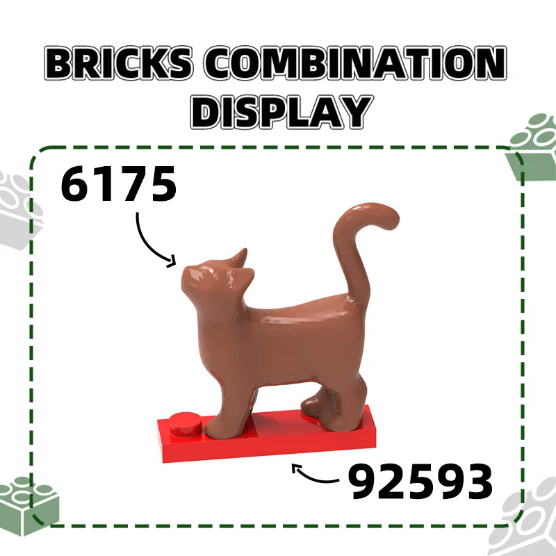Wange 164Pcs/lot 92593 1x4 with 2 Studs without Groove Block Moc Color Accessories Compatible with Curved Brick DIY Toys For Kid