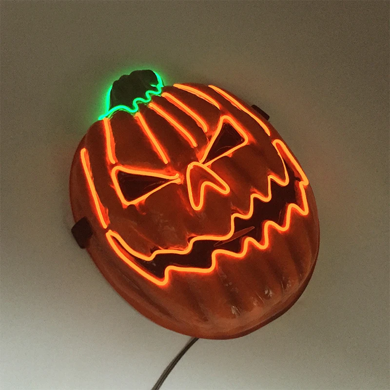 Halloween Light Up Pumpkin Head Mask Orange Mask Glow In The Dark Luminous Face Mask Adult Kids Cosplay Supplies