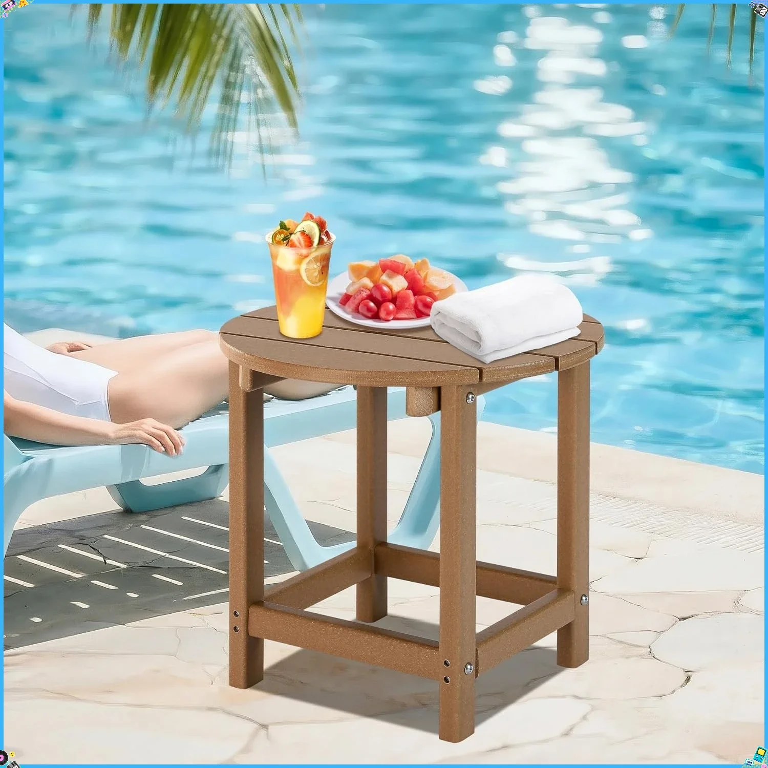

Garden Teak Side Table: Weather-Resistant Round Patio Table for Outdoor Leisure