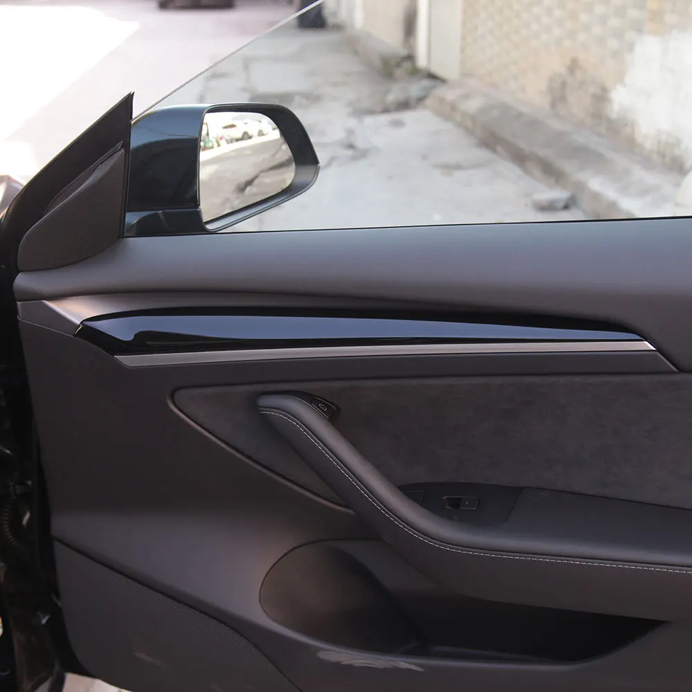 

Door Decoration ABS Sticker For Tesla Model 3 2021 Accessories New Car Matte Carbon Fiber ABS Model Y Model3 Model Three