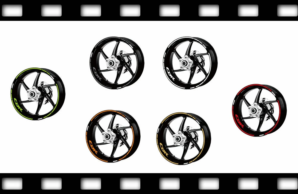 

17" for Honda HRC CBR1000RR CBR600RR CBR500R CBR300R CBR250R CBR Motorcycle Wheel Stickers Reflective Rim Strips Decals