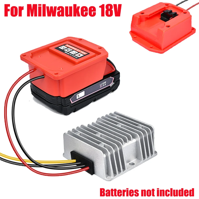 

15A 180W Step-Down Regulated Converter Adapter for Milwaukee 18V Lithium Batteries Automatic Step-Up/Step-Down Converter for DIY