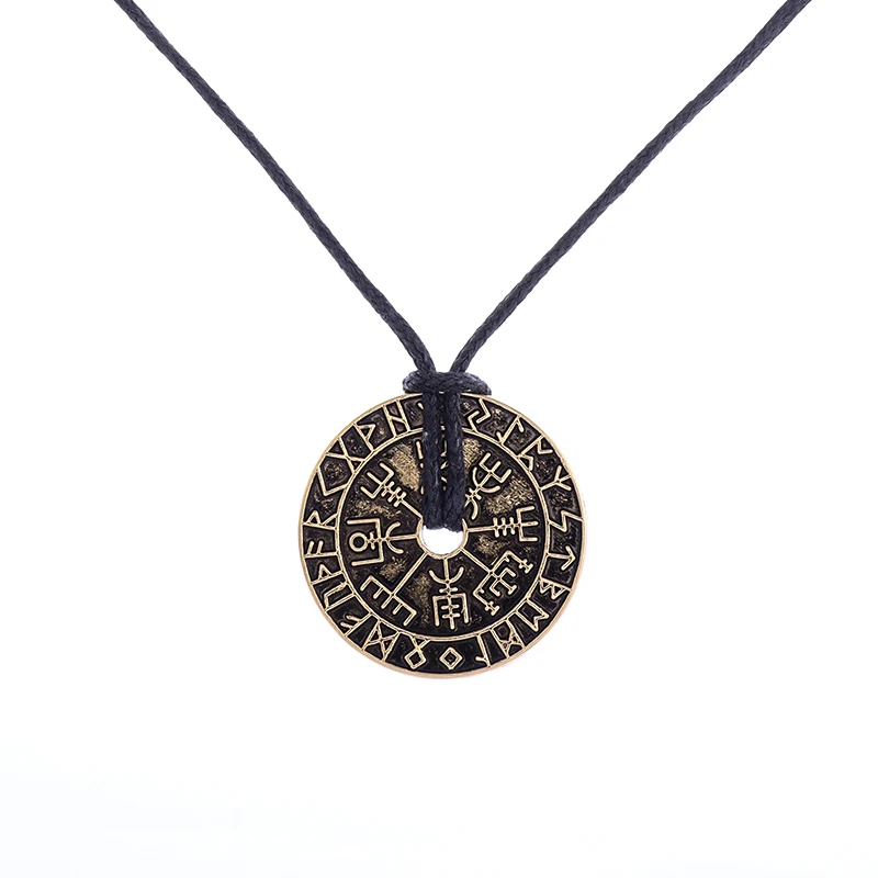Rune Compass Necklace for Men Vintage High Quality Pendant Amulet Party Jewelry Gift