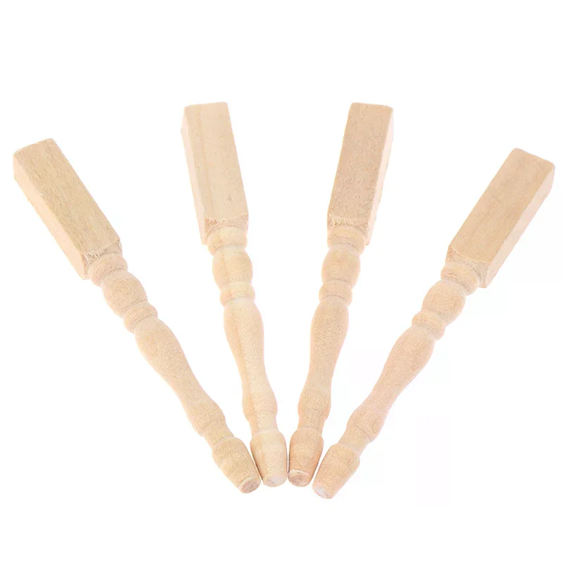 1:12 DIY Wooden Table Leg Furniture Accessories 4pcs/set Dollhouse Miniature