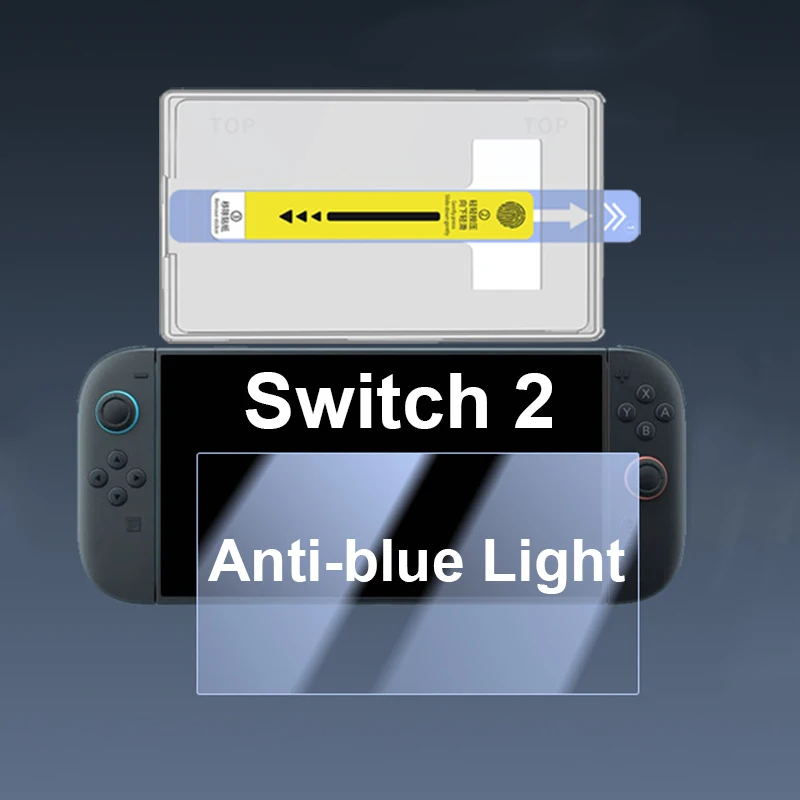 1 Buah OneTouch Penyelarasan Otomatis untuk Nintendo Switch 2 Pelindung Layar Kaca Tempered Aksesori Gaming Cahaya Ultra-jernih/Anti-biru