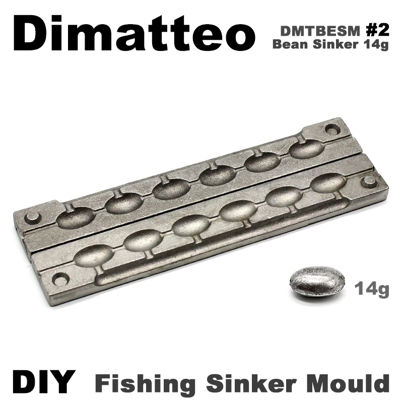 

Dimatteo DIY Fishing Bean Sinker Mould DMTBESM/#2 Bean Sinker 14g 6 Cavities