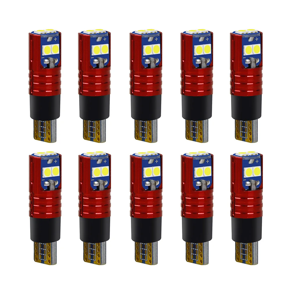 

10x Flash Strobe W5W T10 LED Canbus Light Bulbs Car Parking Wedge Clearance Lights White Red Yellow Ice Blue LENS No Error 12V