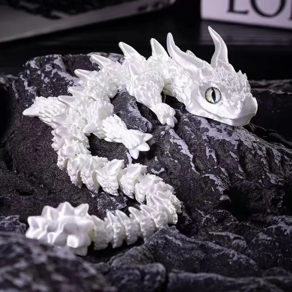 Simulated Eye 3D Printed Dragon All-in-one Molding Laser 3D Printed Diceratops Dragon Poseable Joints Chinese Dragon