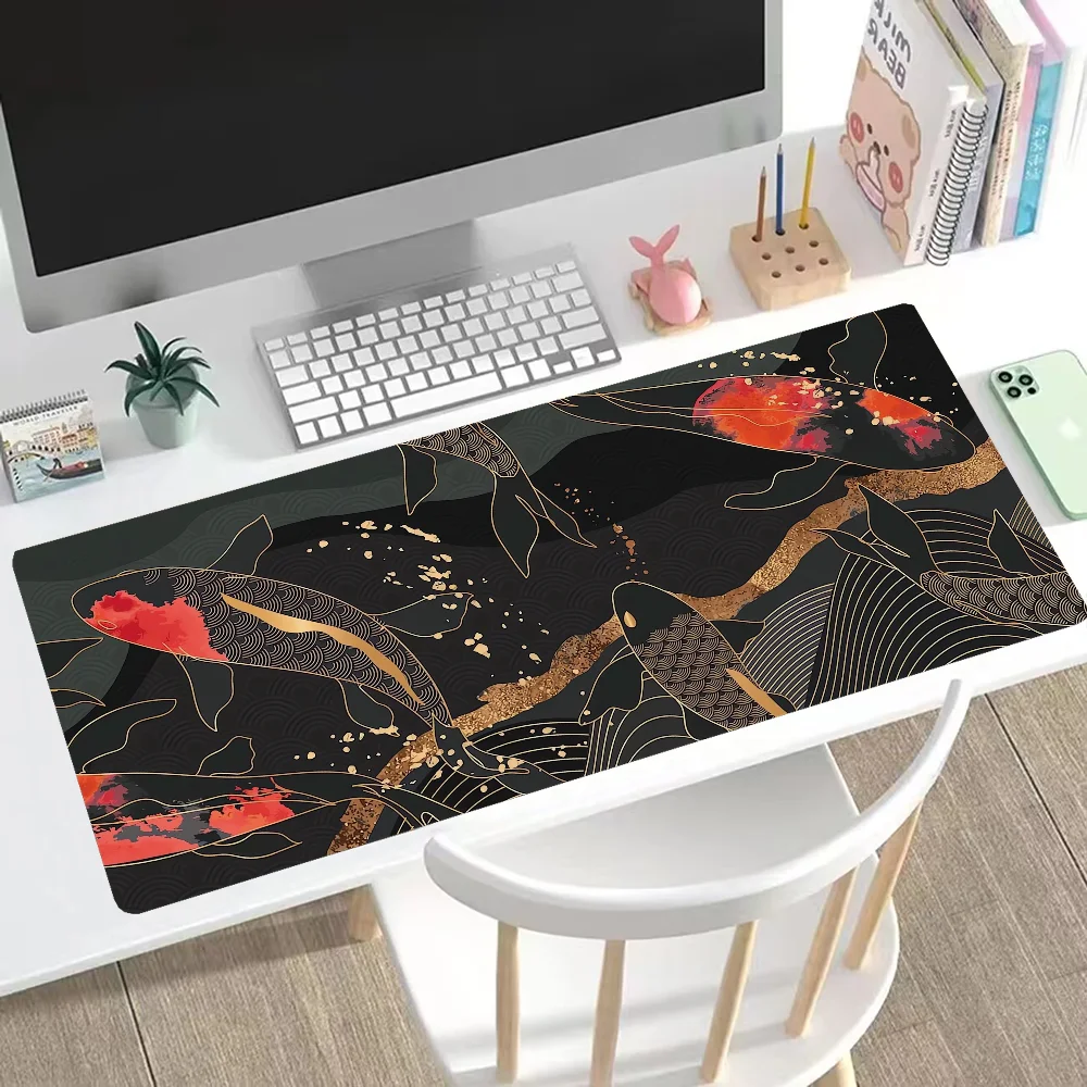 Koi Desk Pad Mouse Pc Gaming Accessories Computer Mat Table Pads Mausepad Gamer Cabinet Deskmat Mousepad Mats Keyboard Mause Xxl