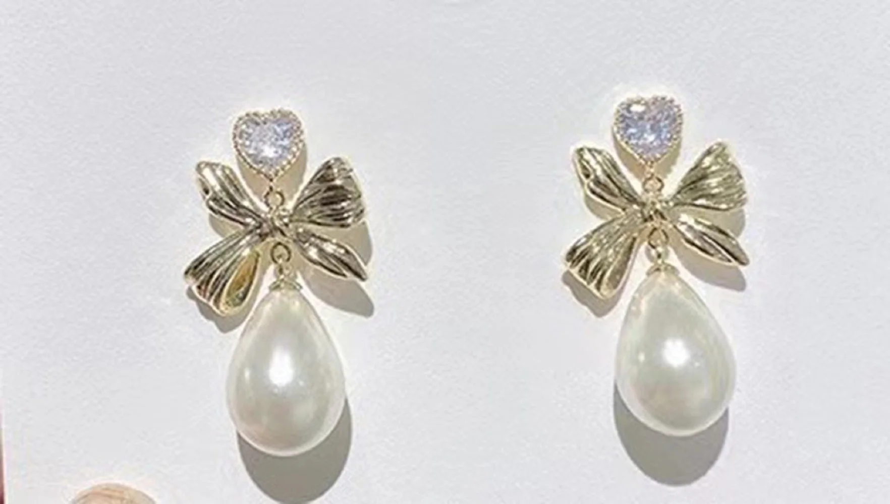 

Gorgeous Earrings AAA9-10mm Natural Water Drop Pearl Bow Earrings 925 Silver