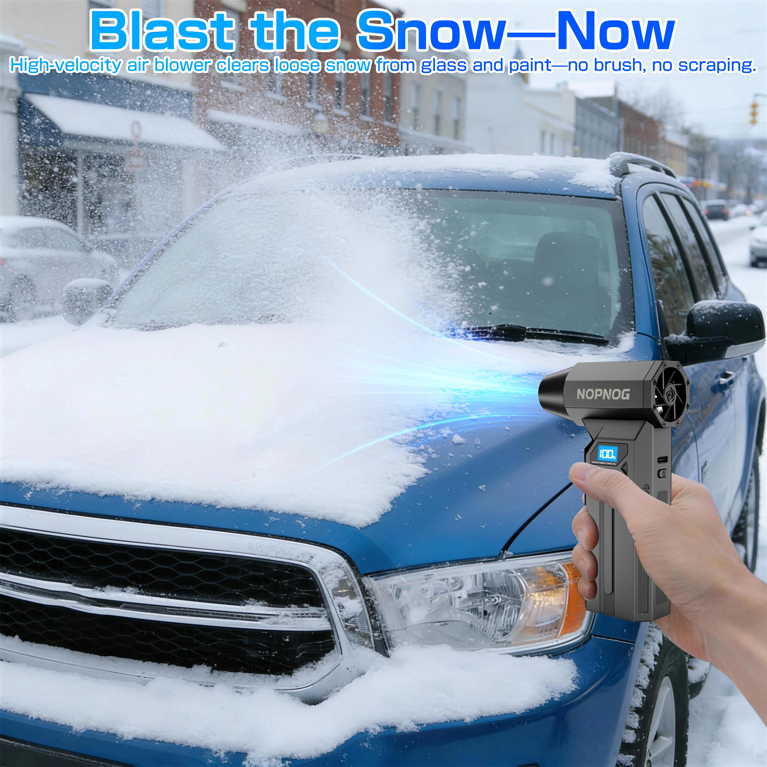 سيارة توربو منفاخ مروحة إزالة الثلوج تهب الثلوج تنظيف ضربة أدوات اكسسوارات السيارات يده مروحة نفاثة عنيفة منفضة الهواء الكهربائية #2