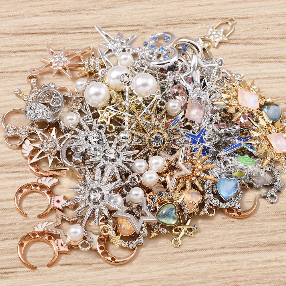 Tusember 10 Stück niedliche, brillante, klare Kristall-Sterne-Anhänger für die Schmuckherstellung, Ohrringe, Halsketten, DIY-Zubehör – Detail 1