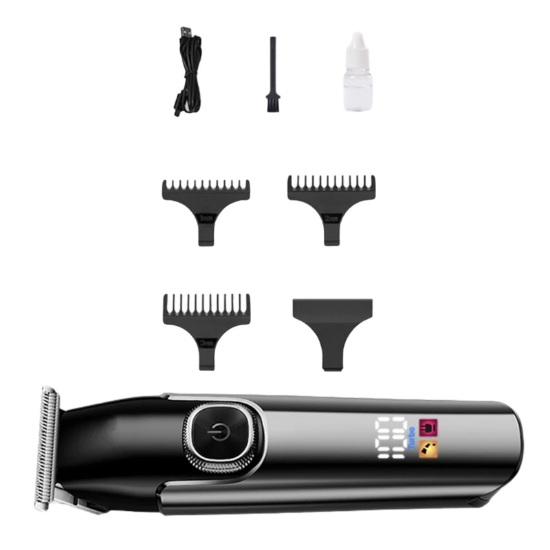 Juego cortapelos con pantalla LCD, maquinilla eléctrica para cortar recortador barba profesional