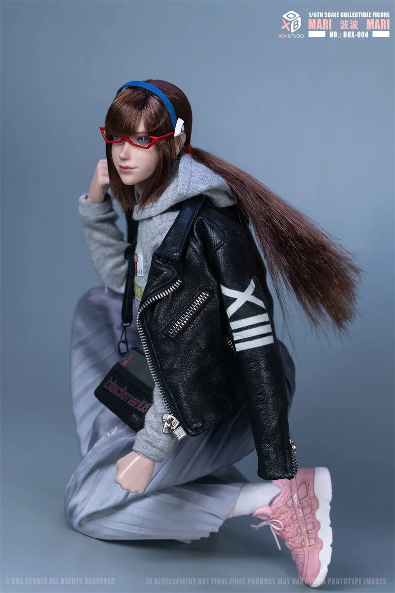 BOX STUDIO BOX-004 1/6 Female Hoodie Skirt Leather Jacket Shoes Long Strainght Hair Girl Full Set 12''Action Figure Model Dolls