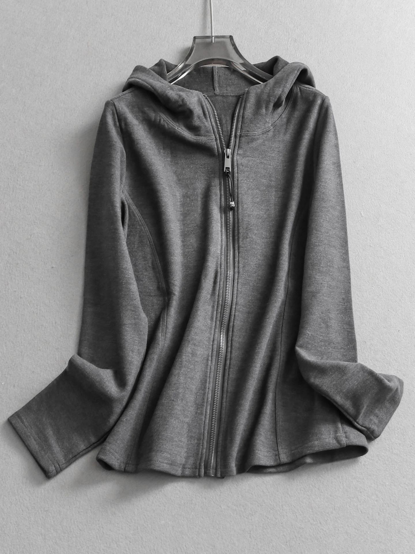 

Cloud Fleece Hoodie Women's Slim Fit High Elasticity Sweatshirt Pure Color Autumn Winter New Style Basic Versatile Outerwear