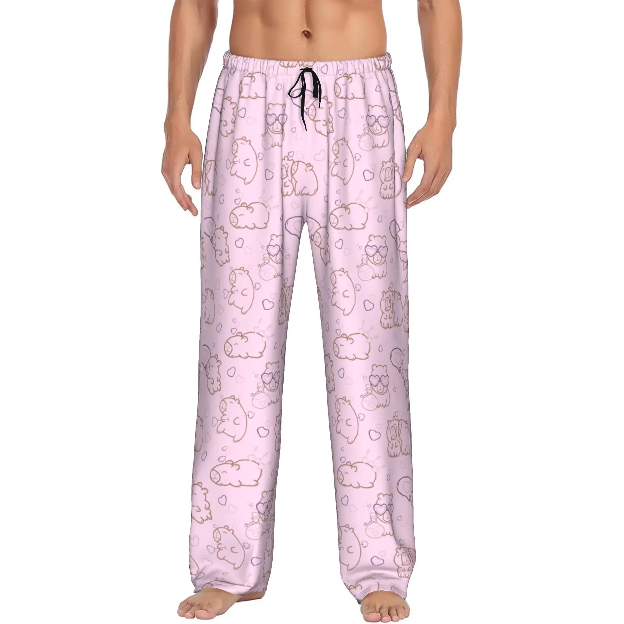 

Custom Men's Funny Capybara Pajama Pants Print Sleep Sleepwear Bottoms with Pockets