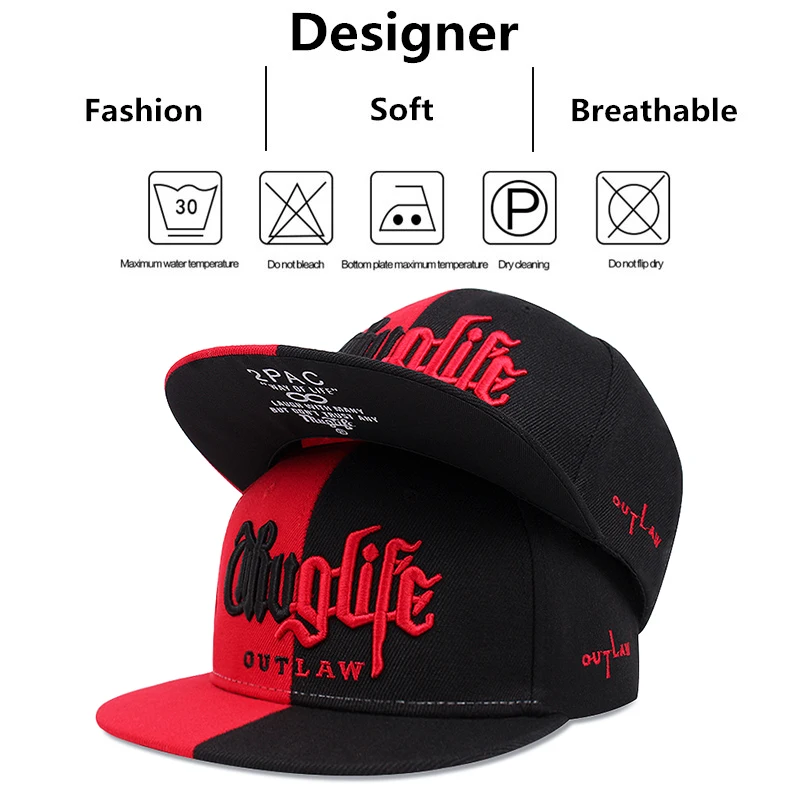 2024 New Fastball CAP Thuglife Embroidery Hiphop Baseball Cap Snapback Hat Adult Outdoor Casual Sun Casual Bone Adjustable