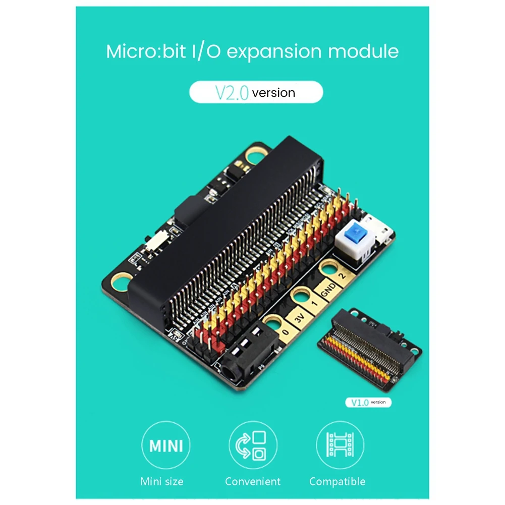 

Плата прочного расширения Micro:Bit Горизонтальная плата адаптера Плата расширения IOBIT V2.0 для Microbit, плата расширения Micro:Bit Hor