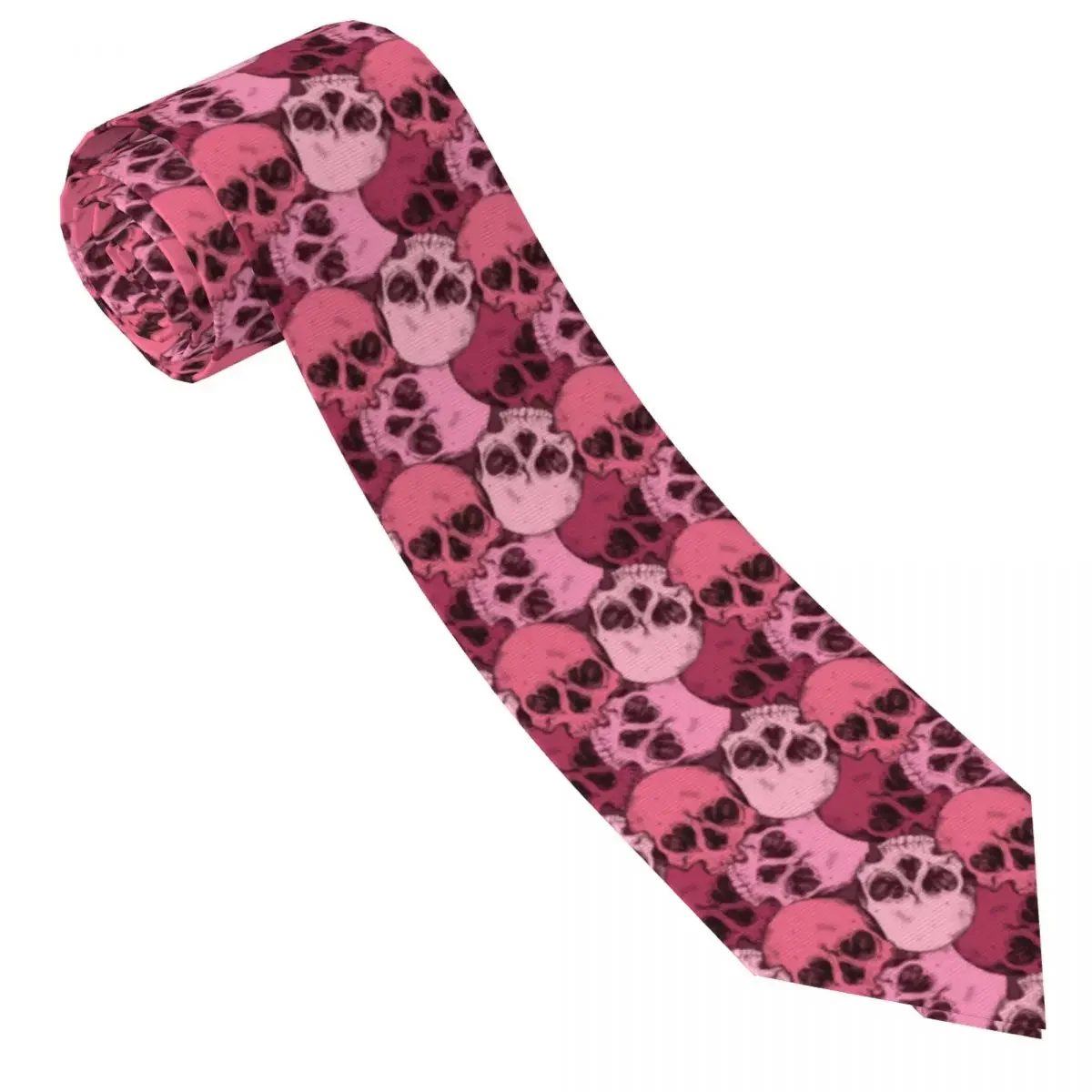 Pink Skulls Tie Heart Shaped Daily Wear Party Neck Ties Men Women Cute Funny Necktie Accessories Quality Pattern Collar Tie