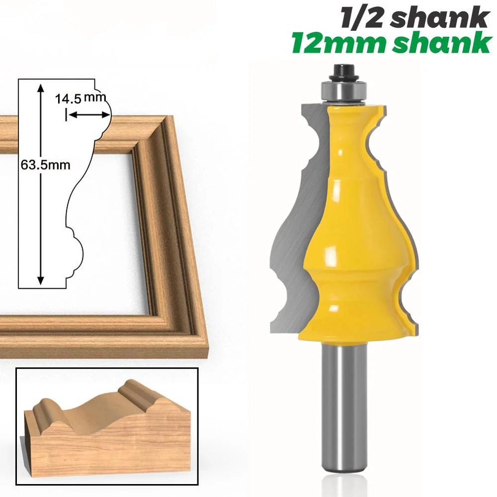 

Large Elegant Picture Frame Molding Router Bit - 1/2" Shank 12mm shank -JGZUI
