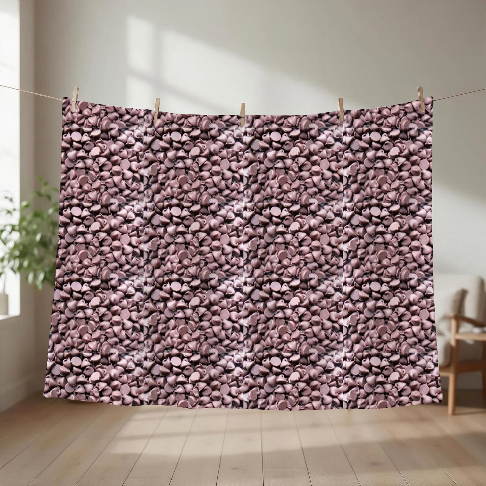 Real Chocolate Chips Throw Blanket sofa bed Large Cute Soft Big Blankets