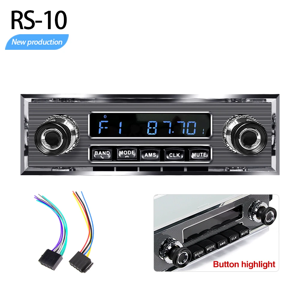 Grandnavi 1 Din Autoradio MP3-Player Oldtimer Retro Audio Stereo Unterstützung FM AUX EQ USB-Eingang In-Dash Bluetooth für Benz