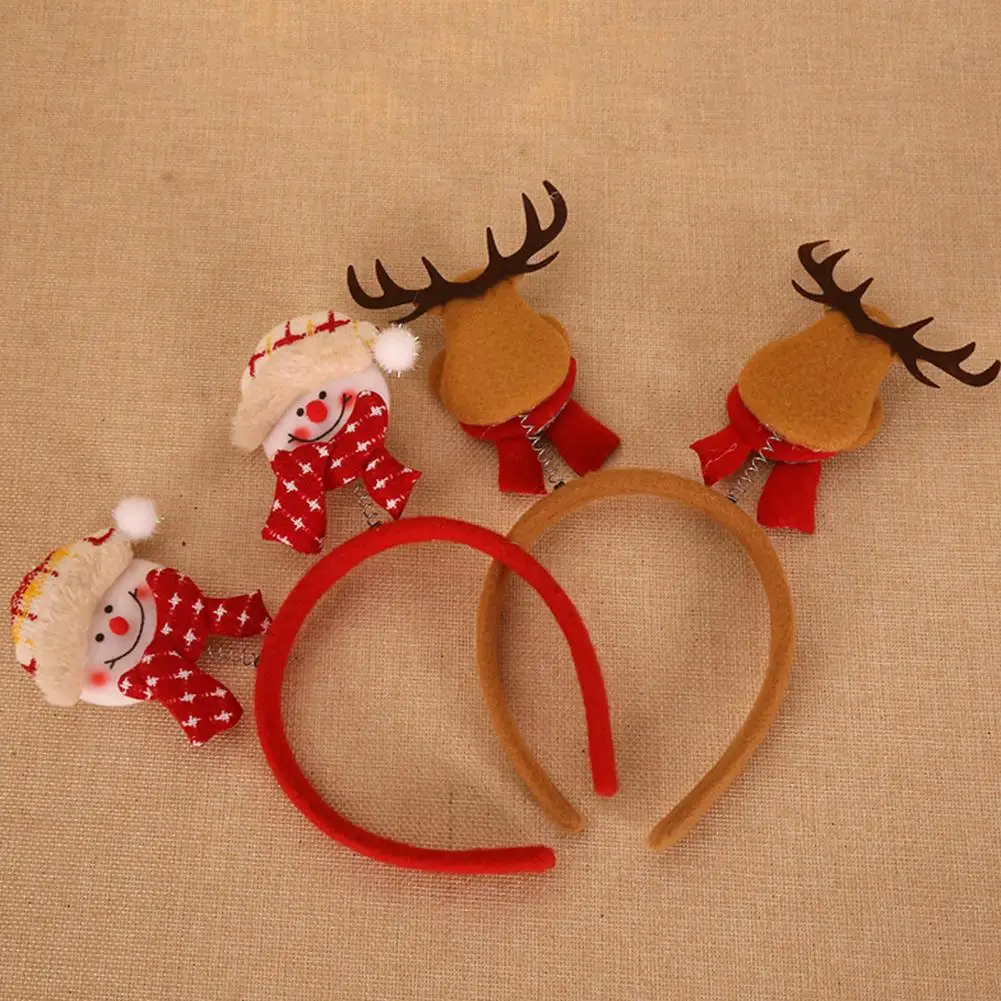 Holiday Adults Headband Festive Holiday Hair Accessories Cute Christmas Headbands for Adults Kids Featuring Santa Claus Reindeer