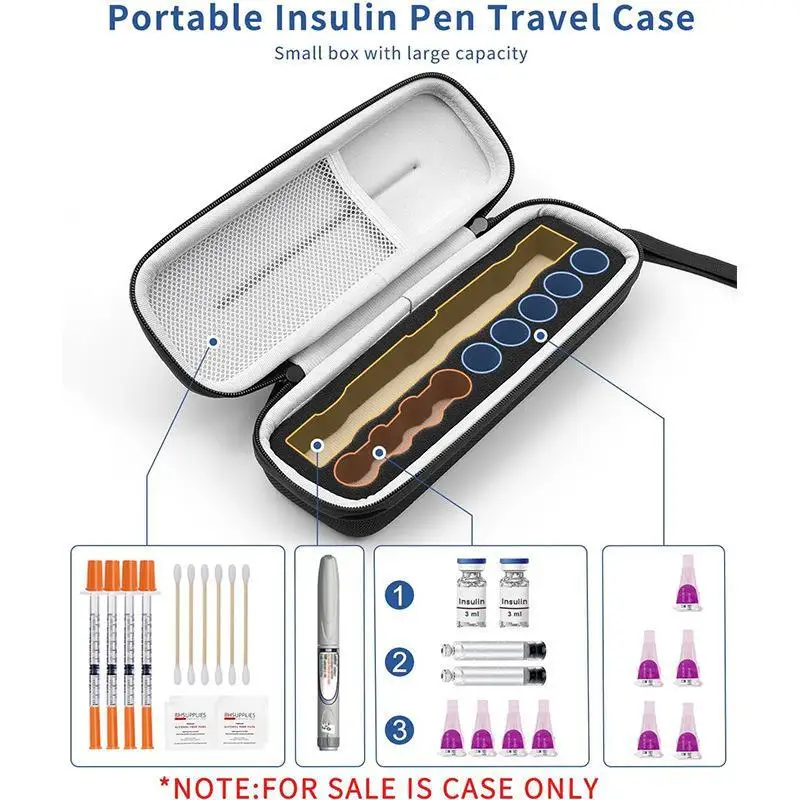 EVA Portable Insulin Vials Storage Case Resistant Waterproof Insulin Organizer Diabetics-Large Capacity Protector Storage Boxes