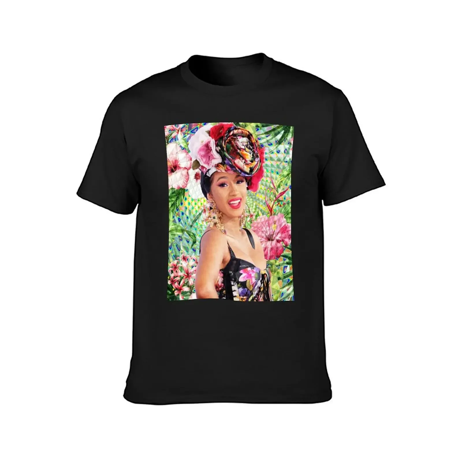 Cardi B portrait T-Shirt boys animal print graphic t shirts mens tall t shirts