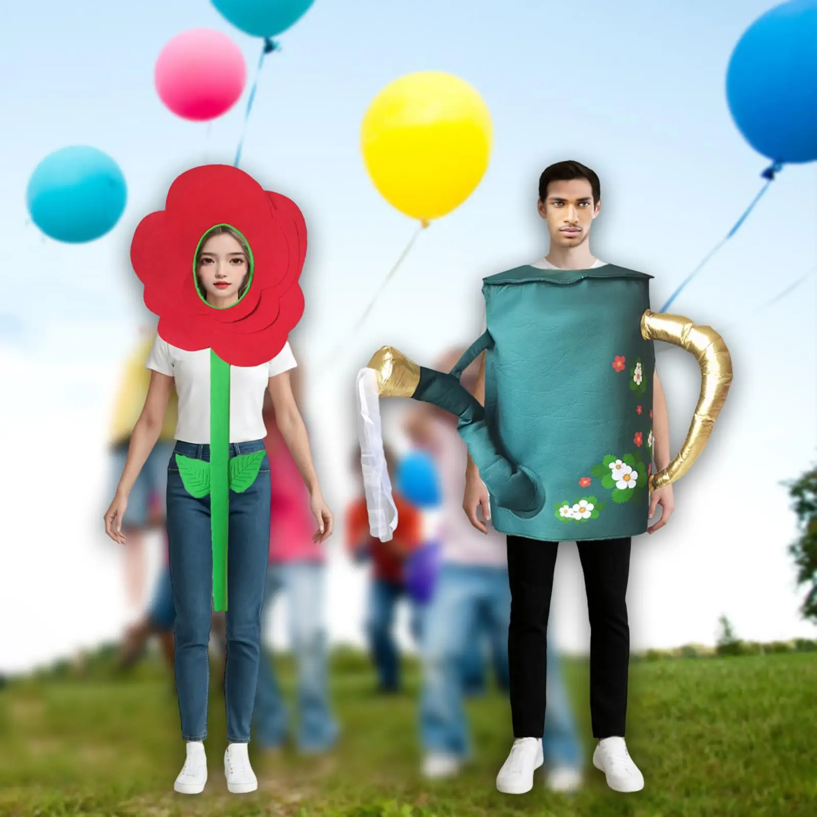 

Watering Can Couples Halloween Costume Flowers Dress up for Parties