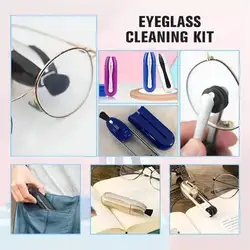 Home mini Eyeglasses cleaning wipe double-sided brush multi-function microfiber glasses cleaner glasses cleaning tools