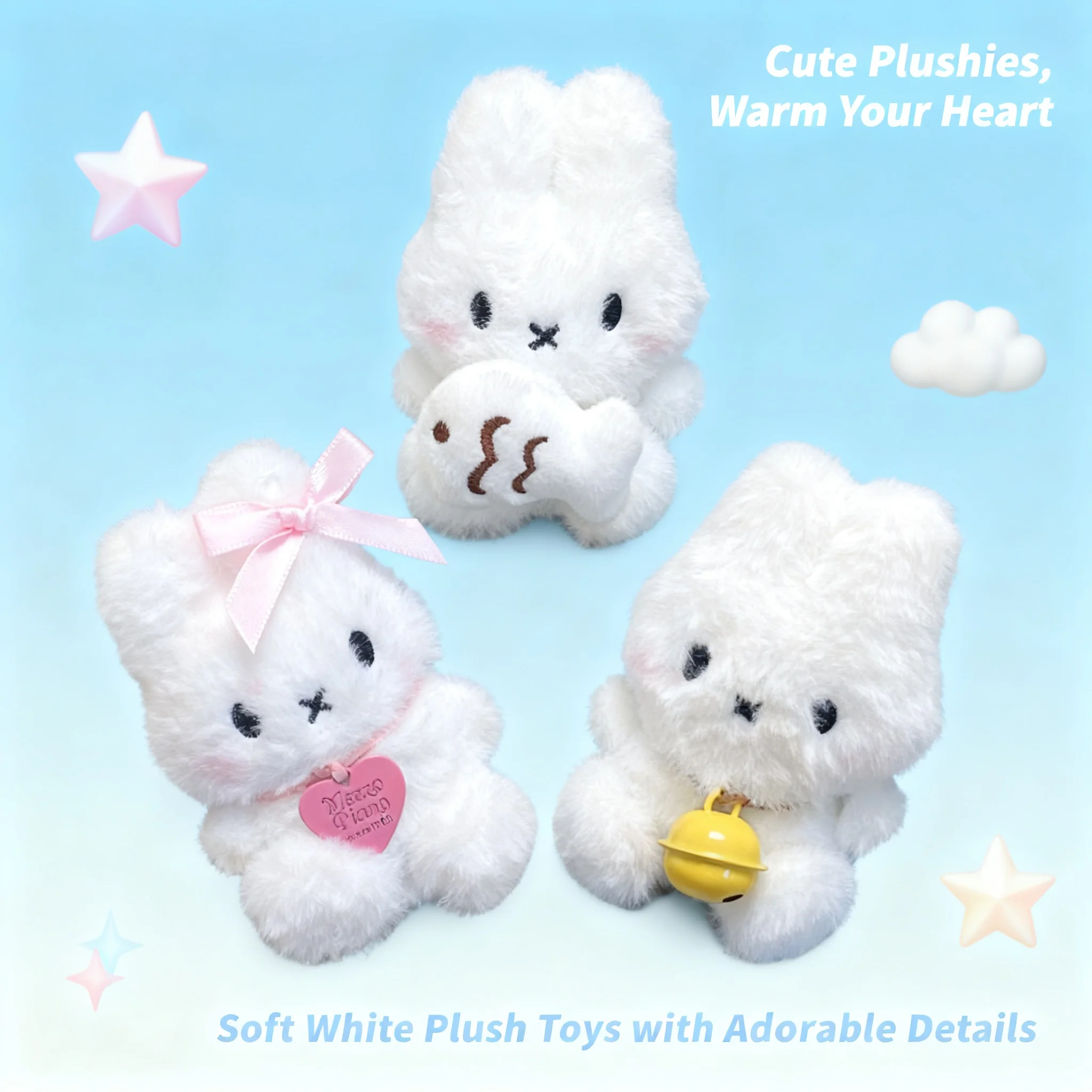 Miffy Bunny Plush Keychain Cute Squeaky Bag Charm Gift For Couples Friends Girls Decor