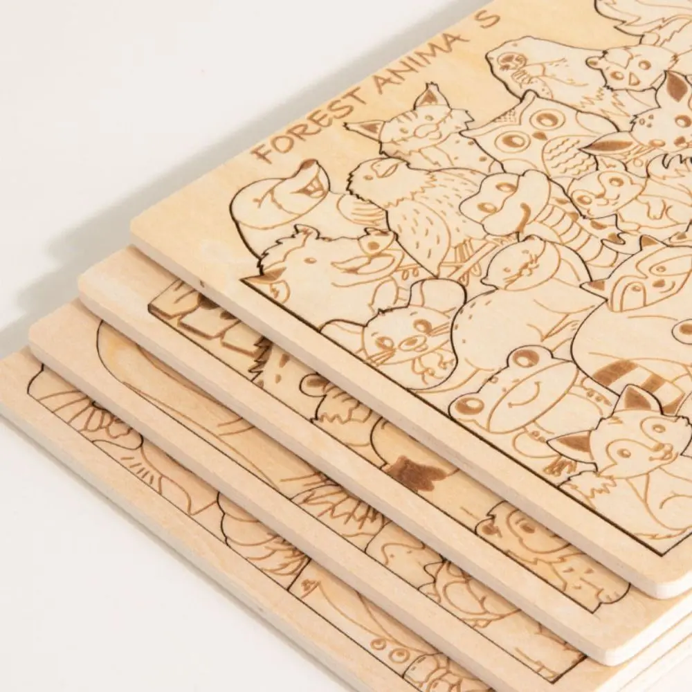 Animais da floresta dinossauro quebra-cabeça desafiador cérebro teaser forma dos desenhos animados quebra-cabeças diy dos desenhos animados forma animal quebra-cabeças jogo da família