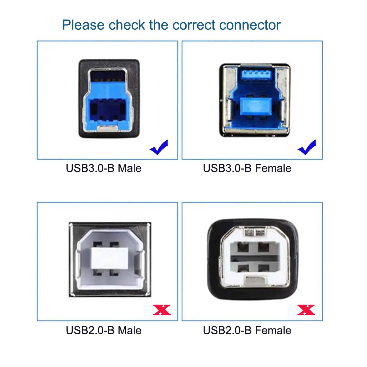 สายเคเบิล5Gbps USB 3.0 Type-B ตัวเมียไปยัง USB3.0 Micro-B ตัวผู้สายข้อมูลสำหรับกล้อง SSD Disk ขนาด30ซม.