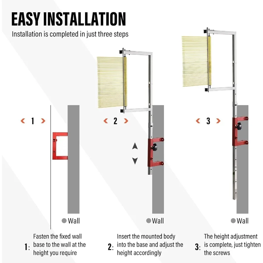أداة قياس القفز العمودي المثبت على الحائط للاستخدام الخارجي: نطاق الارتفاع القابل للتعديل من 47.24 بوصة إلى 137.8 بوصة عمودي دقيق #5