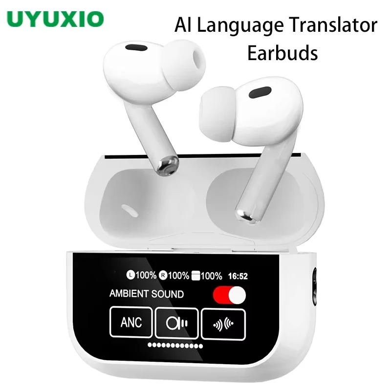 

UYUXIO AI Language Translator Earbuds 144 Languages Translator Device and Accents 8 Offline Language Translation Earphones
