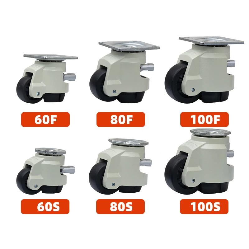 Handle Style GD-40F/40S/60F/60S/80F/80S LOAD 500KG Level Adjustment Wheel CastersFlat Support  Lndustrial Hand Shank Casters