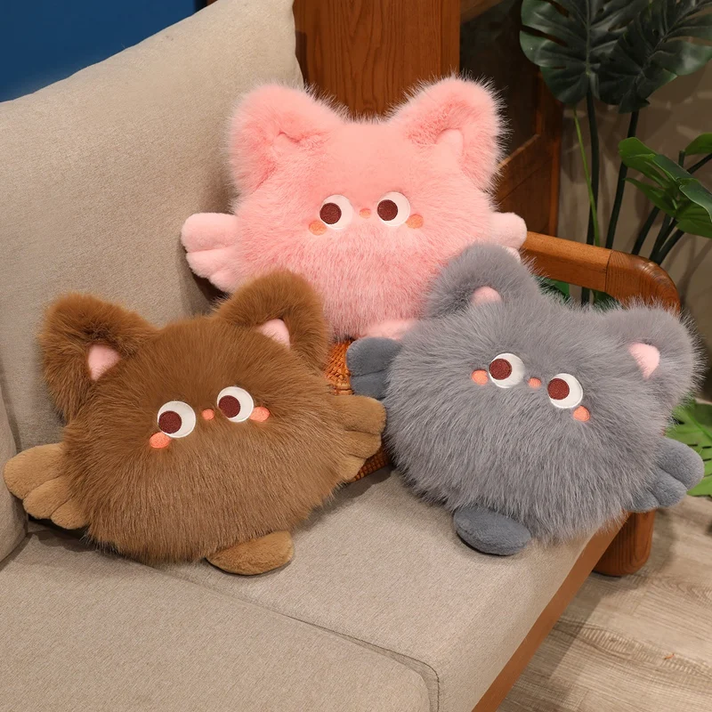 

Милый креативный ангел-кошка с крыльями, мягкая плюшевая игрушка, удобная мультяшная теплая подушка для рук, диван, подушка для стула для девочек, подарки