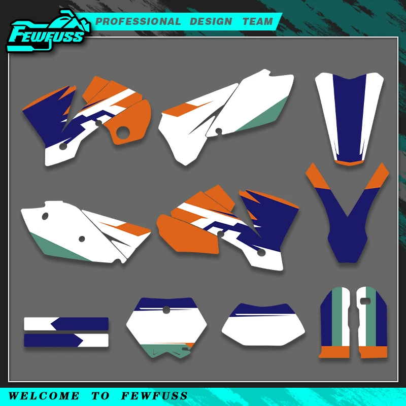 Fewfuss New Style Graphics Stickers Decals Kit for KTM SXF 2003-2004 & EXC 2004 Dirt Bike High Quality Moto Pegatina 02