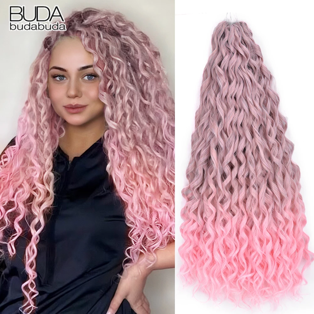 Pelo Sintético Rizado Jessica Pelo Ondulado Profundo Pelo Crochet Ondas Oceánicas Trenzas Crochet Alta Temperatura Trenzado Extensiones de Pelo