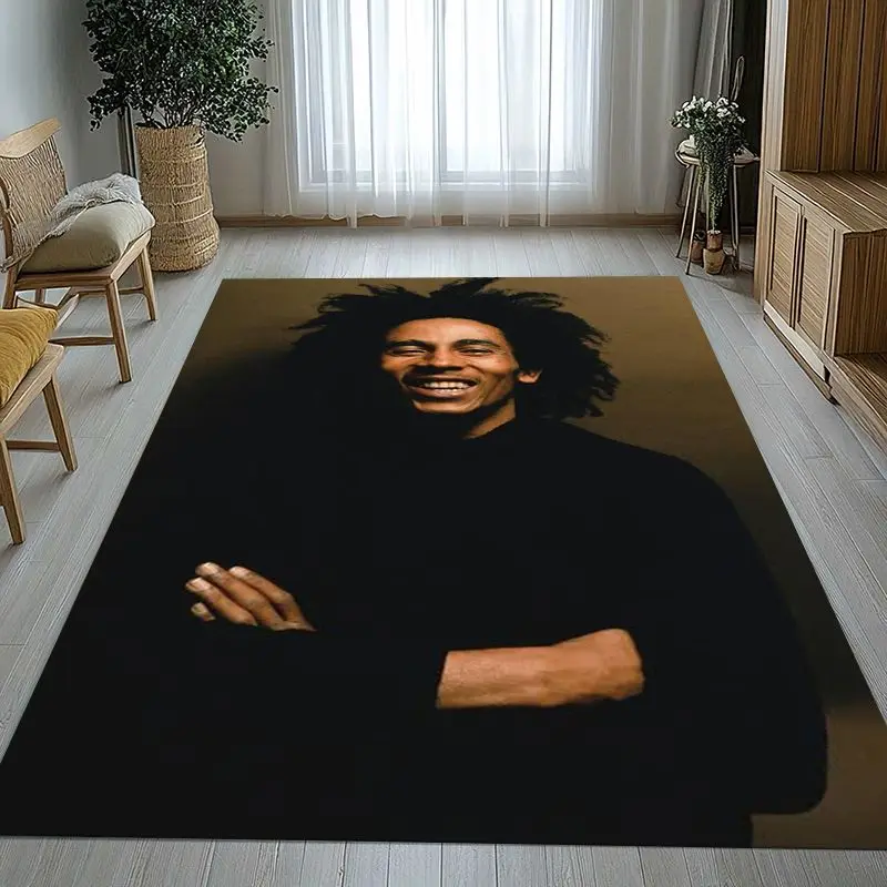 Reggae Music Bob Marley Rasta Color Soft Non-Slip Large Area Rug for Living Room,Bedroom Playroom Carpet Mat for Sofa,Home Decor