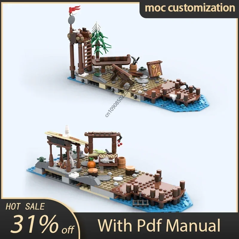 

Moc Compatible 21343 Viking Village House Expansion Medieval Ship Building Blocks Bricks Architecture Creative Kid Presents