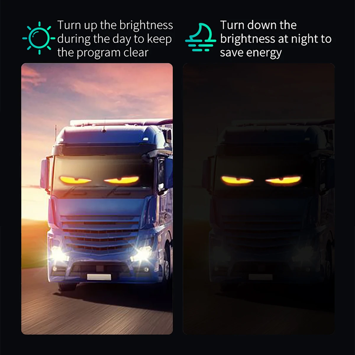 Truck fai da te LED Demon Eye per schermo modellante per auto Schermo pubblicitario interattivo APP telecomando Luce ambientale Auto flessibile