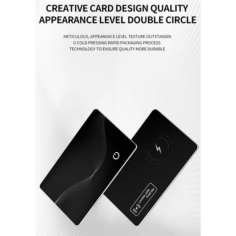 -ABGQ การ์ดติดตามตําแหน่งป้องกันการสูญหาย การ์ดติดตามไร้สายบางเฉียบ รองรับการชาร์จไร้สาย