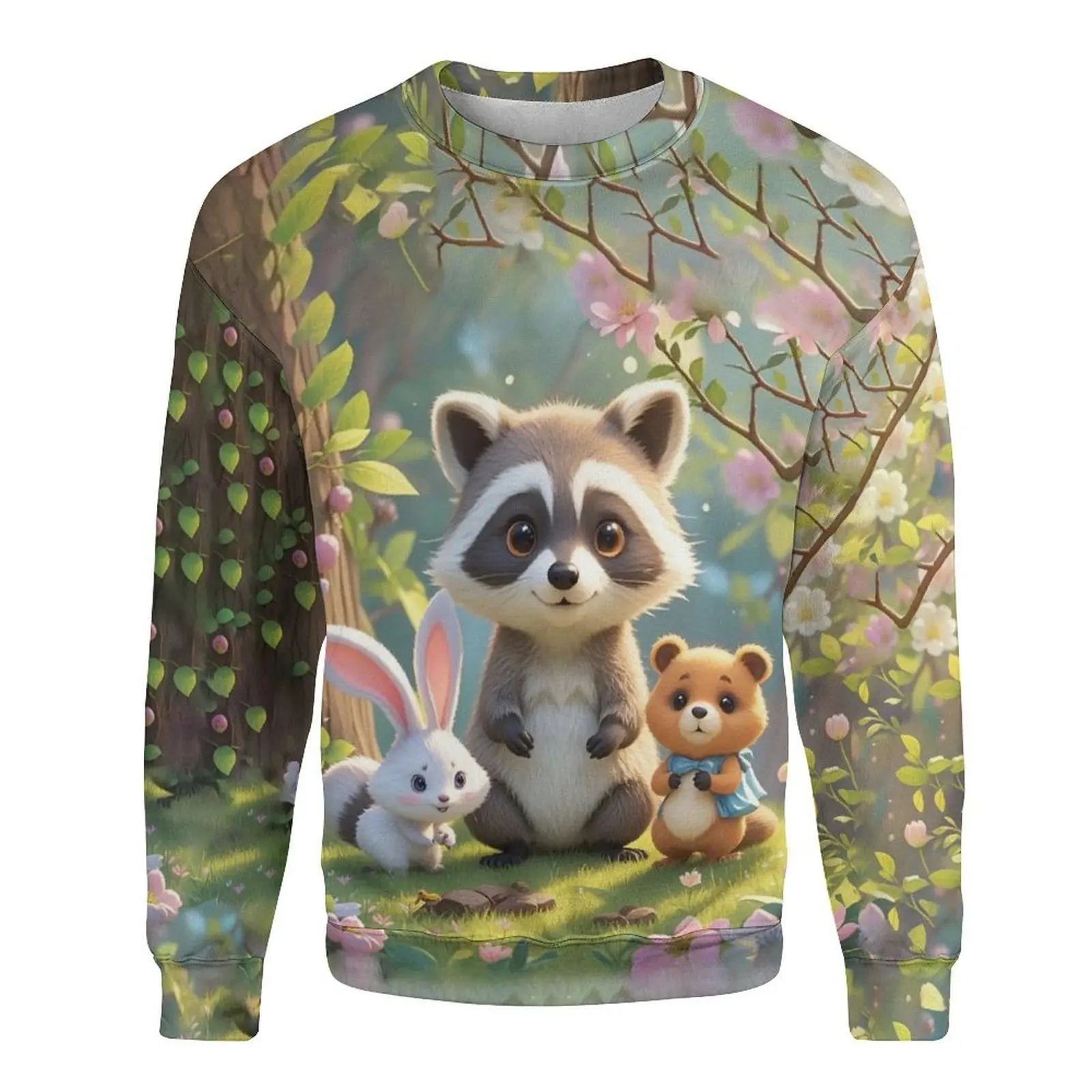 

Cute Raccoon Animals 3D Printed Men Sweatshirts O Neck Longsleeved Tops Pullover Tracksuits Boy Casual Oversized Streetwear