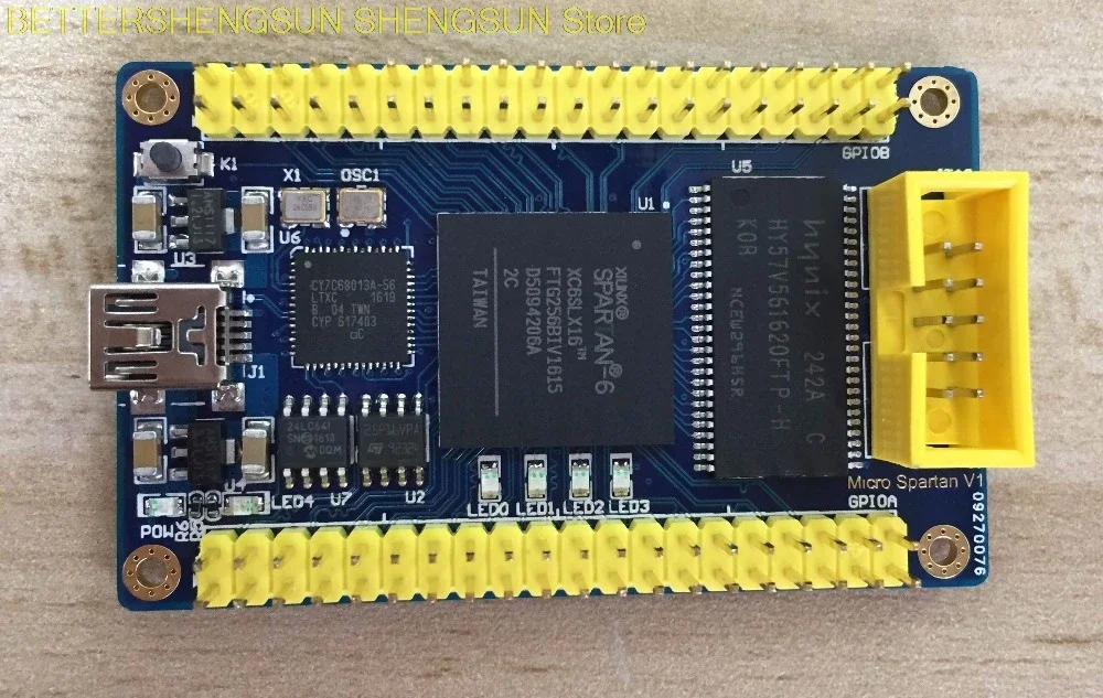 

Минимальная основная плата FPGA XC6SLX16+USB+SDRAM, совместимая с LX9 LX25