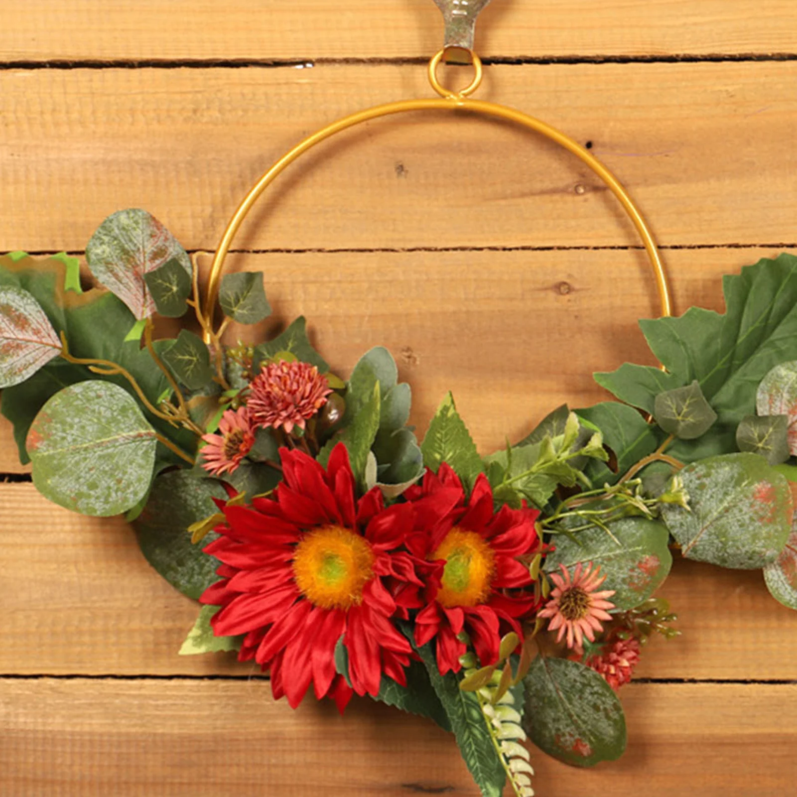 

1Pcs Thanksgiving Wreath Artificial Sunflower Hanging Garland Door Wall Decor Creative Festival Decoration