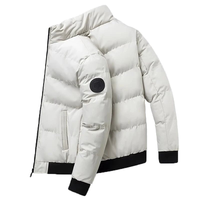 الرجال Thiened الدفء أسفل القطن Jaet الشتاء Faion Ci عارضة الخبز Sle معطف سستة الديكور فضفاض صالح البوليستر F... #5