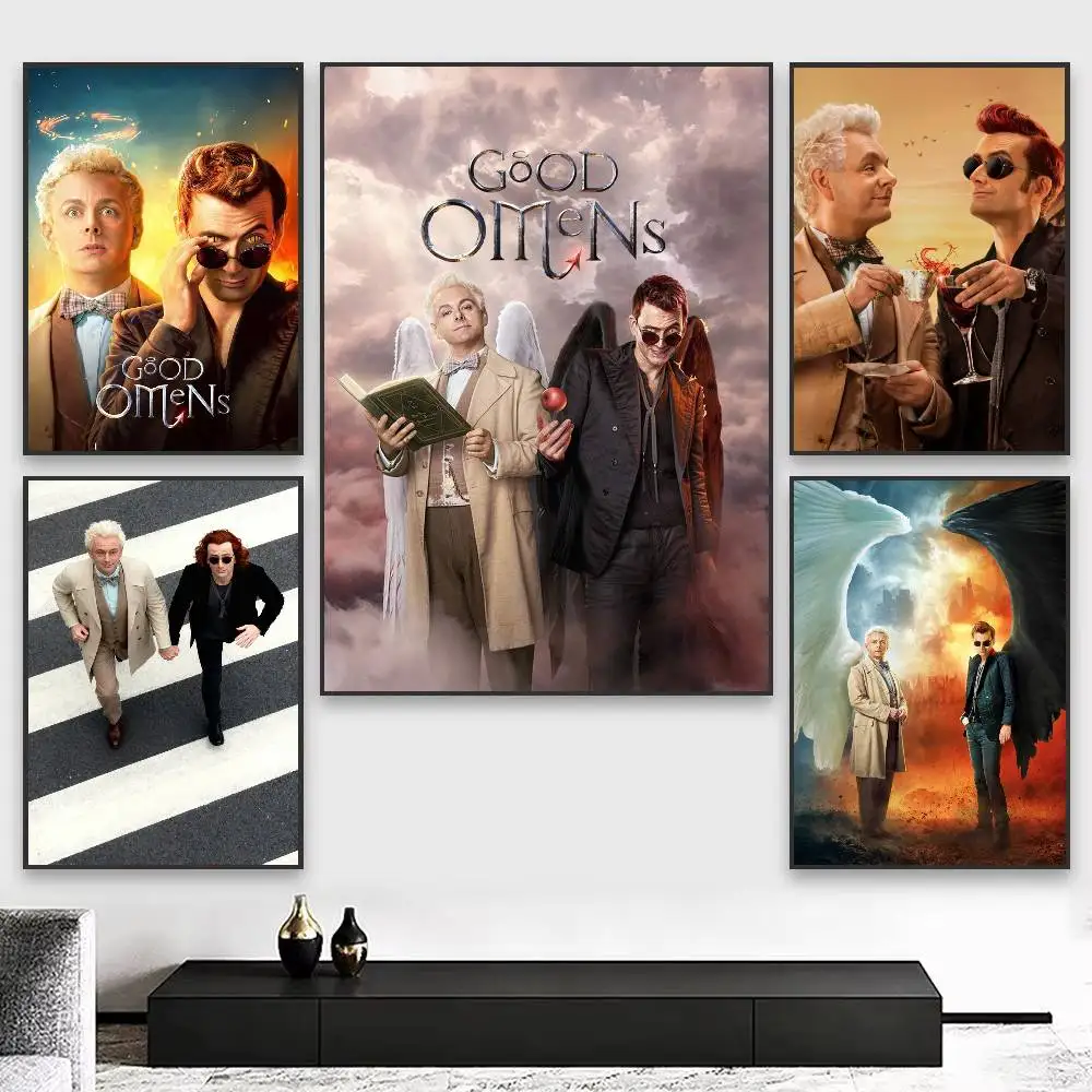 COOL good O-omens Poster Versatile HD Waterproof Wall Art Self-Adhesive Decor for Any Space Ideal Gift