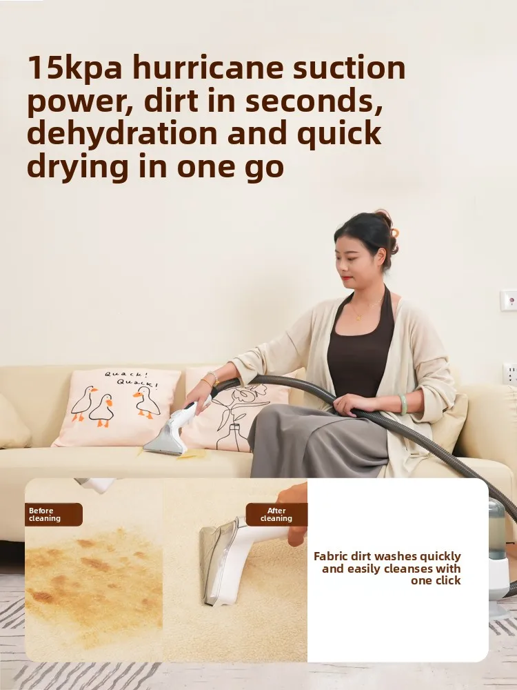 Máquina de limpeza de sofá de tecido, aspirador doméstico, sucção em spray, máquina integrada de limpeza de cortinas de carpetes, multifuncional